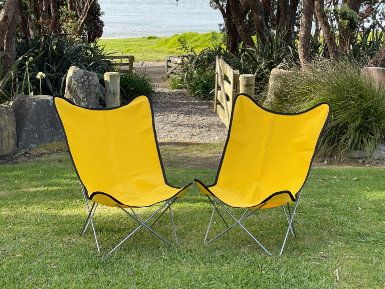 Butterfly Chair with Yellow Cover